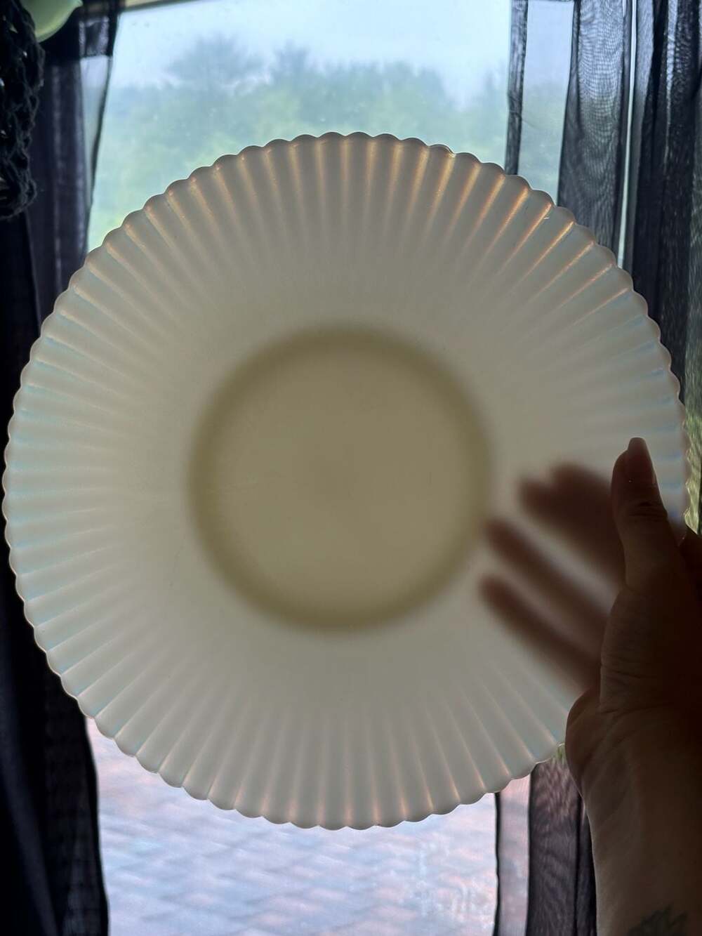 Vintage Macbeth-Evans Monax Petalware Opalescent Dinner Plate